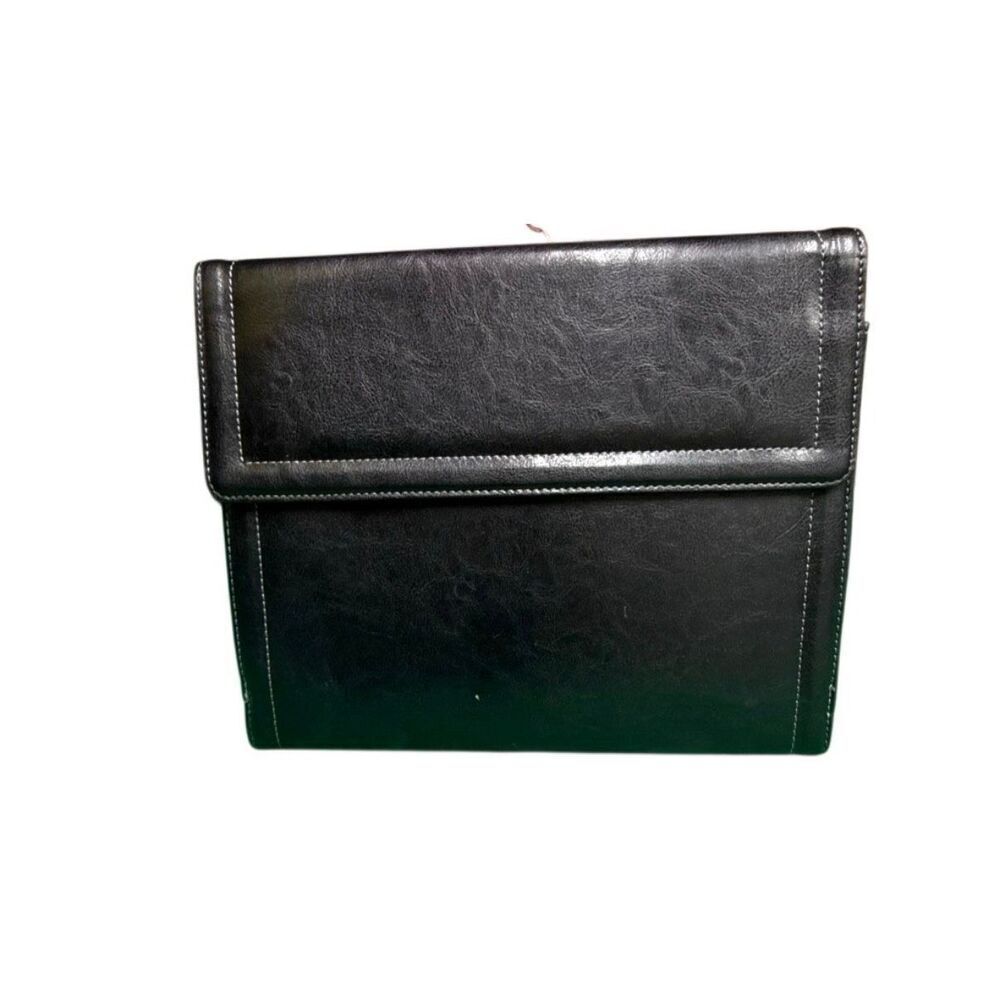 Samsonite Unisex Black Faux Leather Tri-Fold Padfolio Organizer with Calculator
